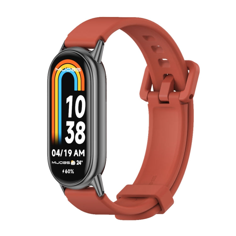 For Xiaomi Mi Band 8 / 9 / 9 NFC Mijobs Silicone Breathable Watch Band(Orange+Black) - Watch Bands by MIJOBS | Online Shopping South Africa | PMC TechLife | Buy Now Pay Later Mobicred