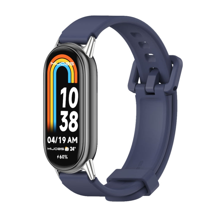For Xiaomi Mi Band 8 / 9 / 9 NFC Mijobs Silicone Breathable Watch Band(Midnight Blue+Silver) - Watch Bands by MIJOBS | Online Shopping South Africa | PMC TechLife | Buy Now Pay Later Mobicred