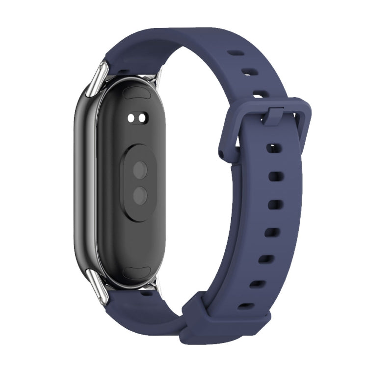 For Xiaomi Mi Band 8 / 9 / 9 NFC Mijobs Silicone Breathable Watch Band(Midnight Blue+Silver) - Watch Bands by MIJOBS | Online Shopping South Africa | PMC TechLife | Buy Now Pay Later Mobicred