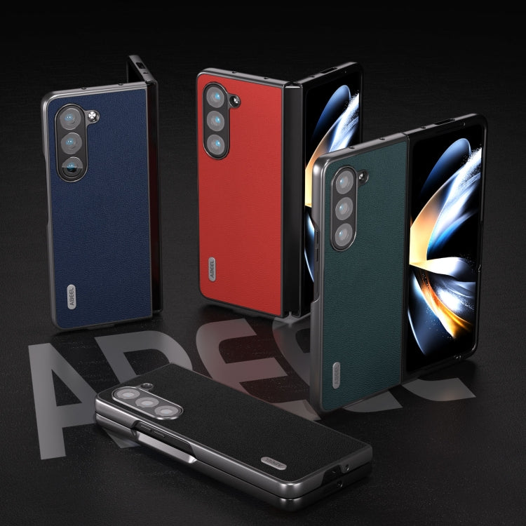 For Samsung Galaxy Z Fold5 ABEEL Genuine Leather Luolai Series Phone Case(Black) - free shipping - PMC TechLife - Order now!