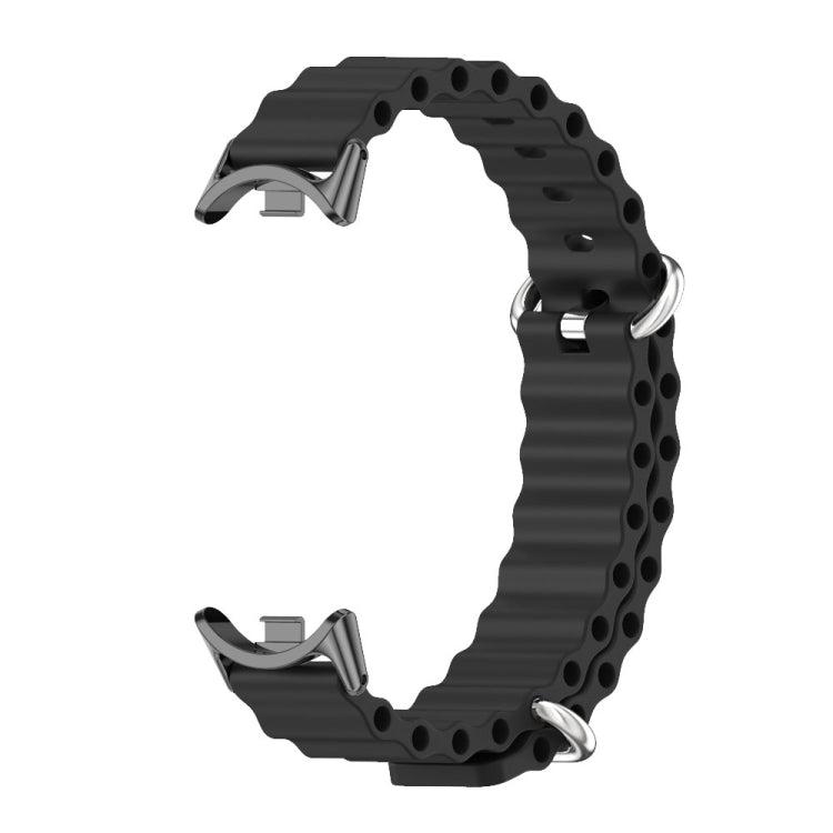 For Xiaomi Mi Band 8 / 9 / 9 NFC Mijobs Marine Silicone Breathable Watch Band(Black) - Watch Bands by MIJOBS | Online Shopping South Africa | PMC TechLife | Buy Now Pay Later Mobicred