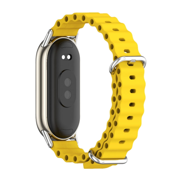 For Xiaomi Mi Band 8 / 9 / 9 NFC Mijobs Marine Silicone Breathable Watch Band(Yellow Silver) - Watch Bands by MIJOBS | Online Shopping South Africa | PMC TechLife | Buy Now Pay Later Mobicred