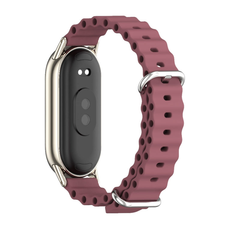 For Xiaomi Smart Band 10 / 9 / 8 Mijobs Marine Silicone Breathable Watch Band(Wine Red Light Gold) - free shipping - PMC TechLife - Order now!