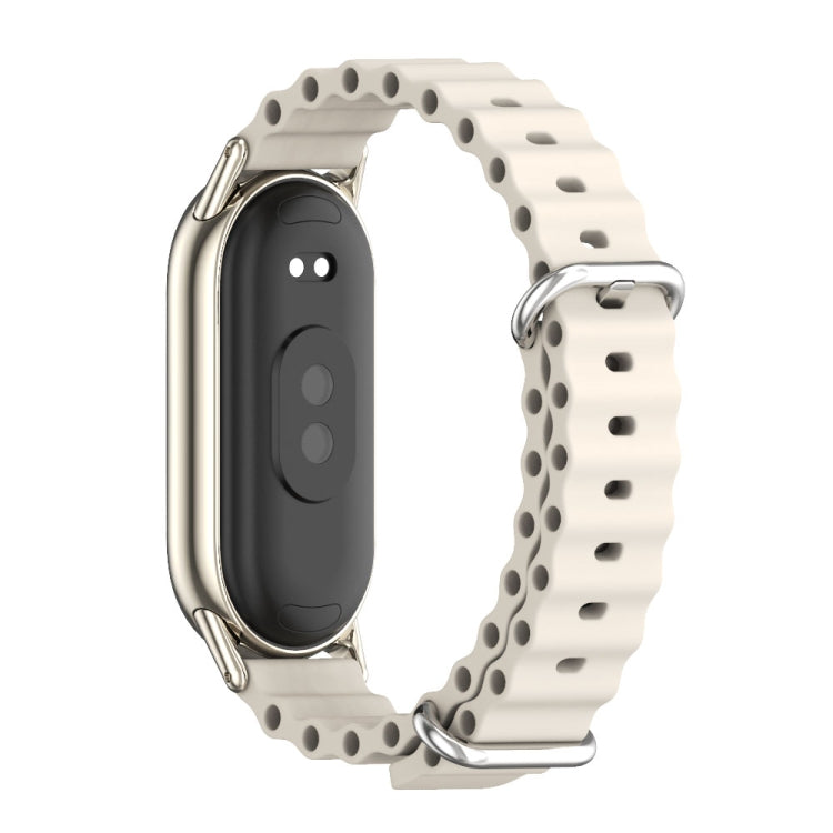 For Xiaomi Smart Band 10 / 9 / 8 Mijobs Marine Silicone Breathable Watch Band(Grey Light Gold) - free shipping - PMC TechLife - Order now!