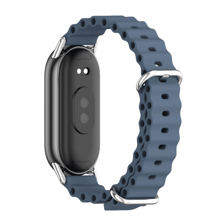 For Xiaomi Mi Band 8 / 9 / 9 NFC Mijobs Marine Silicone Breathable Watch Band(Space Blue Silver) - Watch Bands by MIJOBS | Online Shopping South Africa | PMC TechLife | Buy Now Pay Later Mobicred
