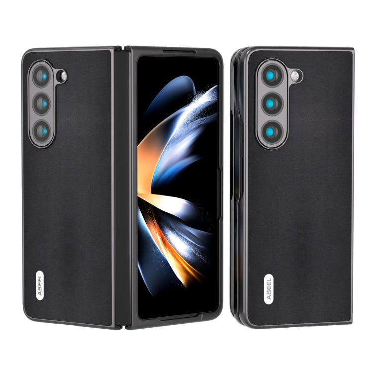 For Samsung Galaxy Z Fold5 ABEEL Genuine Leather Xiaoya Series Phone Case(Black) - free shipping - PMC TechLife - Order now!