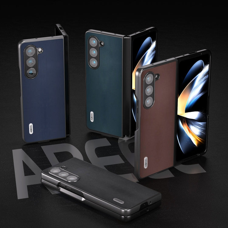 For Samsung Galaxy Z Fold5 ABEEL Genuine Leather Xiaoya Series Phone Case(Black) - free shipping - PMC TechLife - Order now!