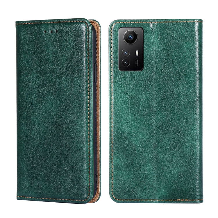 For Xiaomi Redmi Note 12S 4G Gloss Oil Solid Color Magnetic Leather Phone Case(Green) - free shipping - PMC TechLife - Order now!