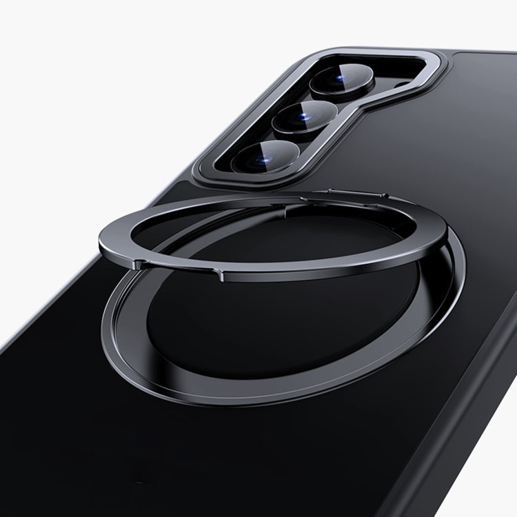 For Samsung Galaxy S23 5G 360 Rotating MagSafe Magnetic Skin Feel Phone Case(Black) - Galaxy S23 5G Cases by PMC TechLife | Online Shopping South Africa | PMC TechLife