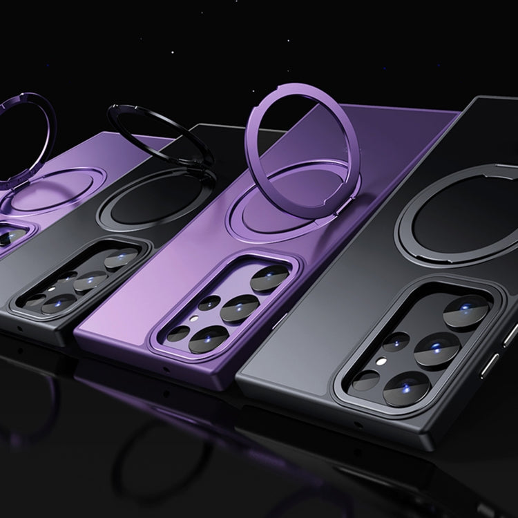 For Samsung Galaxy S23 Ultra 5G 360 Rotating MagSafe Magnetic Skin Feel Phone Case(Silver) - Galaxy S23 Ultra 5G Cases by PMC TechLife | Online Shopping South Africa | PMC TechLife