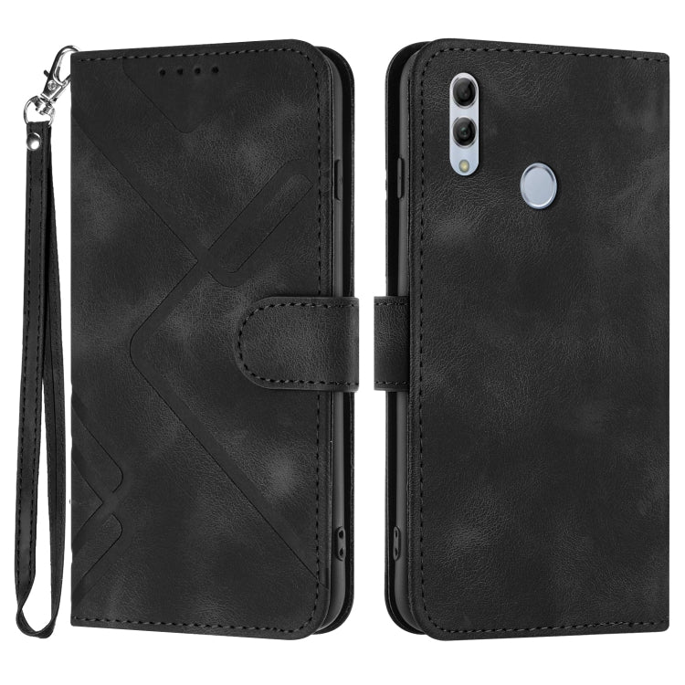 For Honor 10 Lite Line Pattern Skin Feel Leather Phone Case(Black) - free shipping - PMC TechLife - Order now!