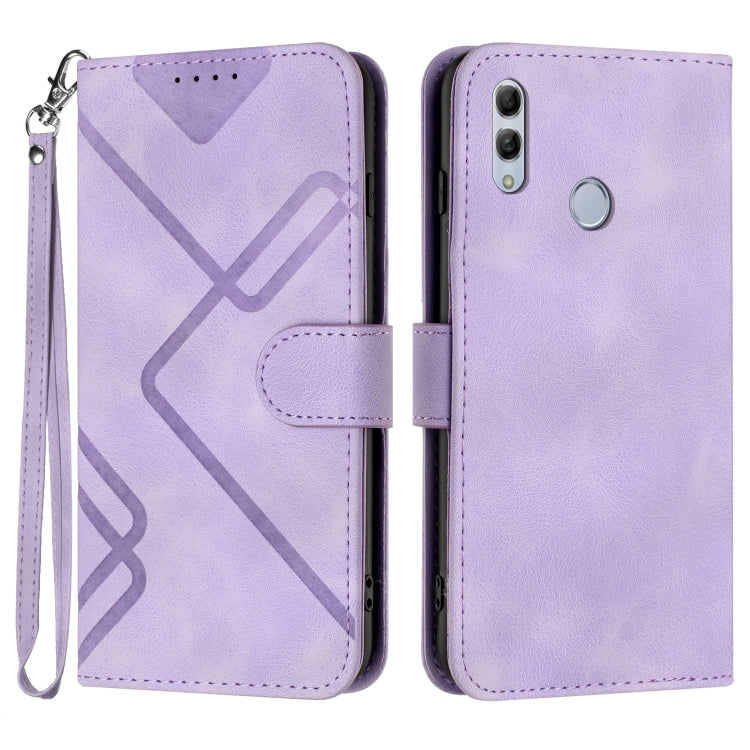 For Honor 10 Lite Line Pattern Skin Feel Leather Phone Case(Light Purple) - free shipping - PMC TechLife - Order now!