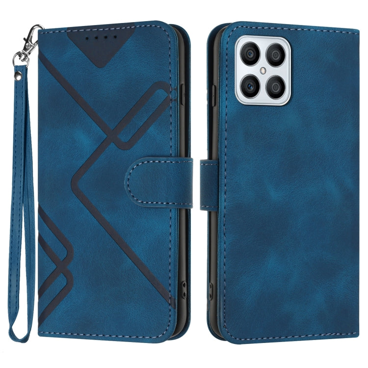For Honor X8 4G/X30i/Play6T Pro Line Pattern Skin Feel Leather Phone Case(Royal Blue) - free shipping - PMC TechLife - Order now!