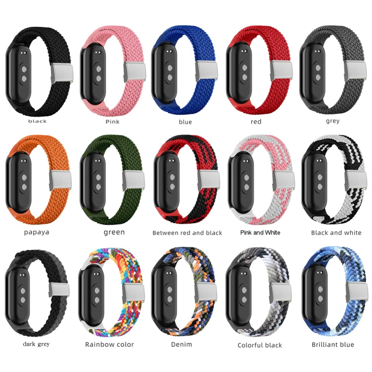 For Xiaomi Mi Band 8 Adjustable Nylon Braided Steel Buckle Watch Band(Rainbow) -  by PMC TechLife | Online Shopping South Africa | PMC TechLife