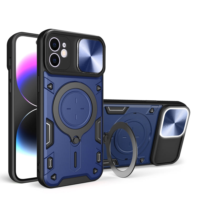 For iPhone 12 CD Texture Sliding Camshield Magnetic Holder Phone Case(Blue) - free shipping - PMC TechLife - Order now!