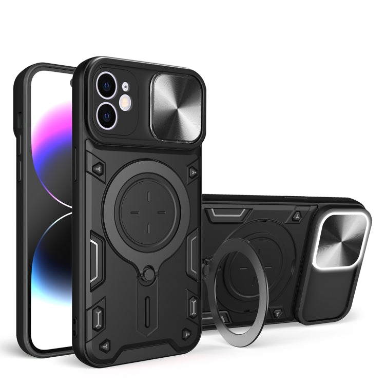 For iPhone 11 CD Texture Sliding Camshield Magnetic Holder Phone Case(Black) - free shipping - PMC TechLife - Order now!