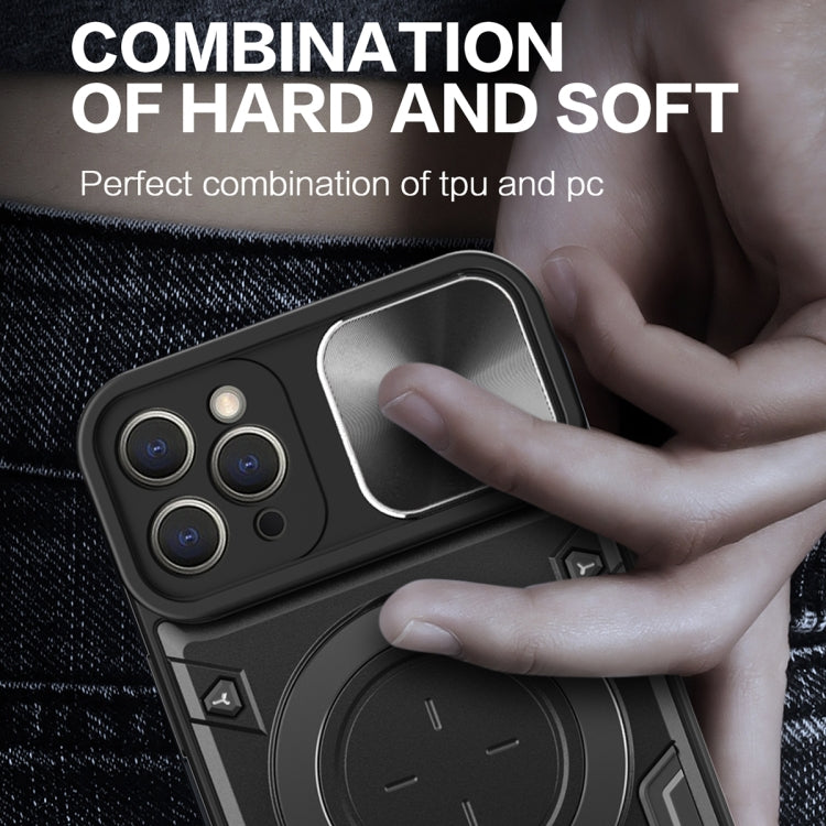 For iPhone 11 Pro CD Texture Sliding Camshield Magnetic Holder Phone Case(Blue) - free shipping - PMC TechLife - Order now!