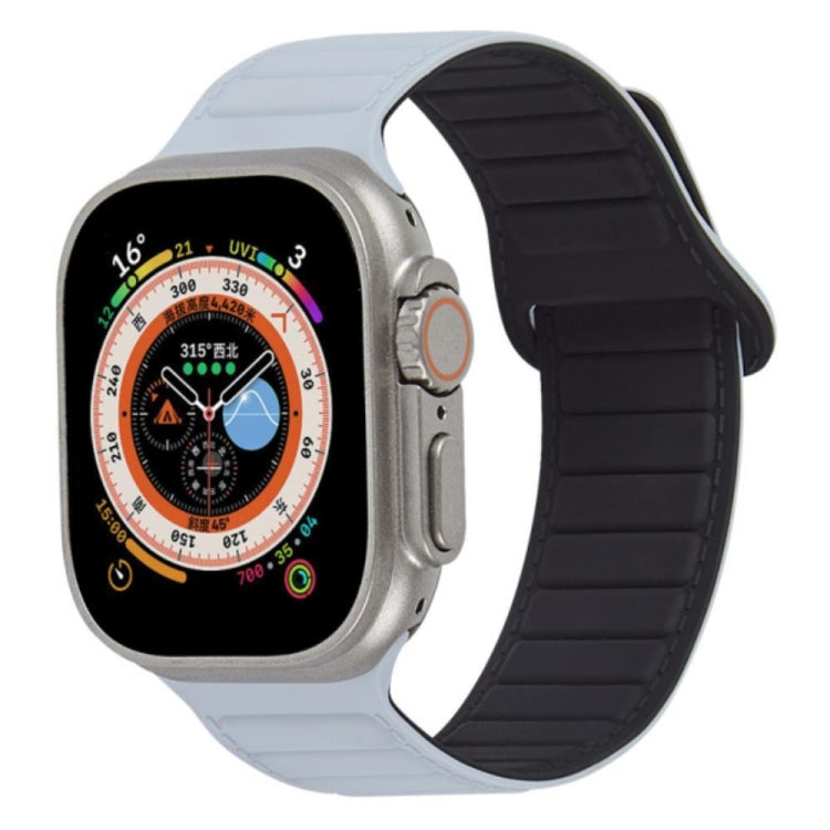 For Apple Watch SE 2022 40mm Loop Magnetic Silicone Watch Band(Grey Black) - Watch Bands by PMC TechLife | Online Shopping South Africa | PMC TechLife