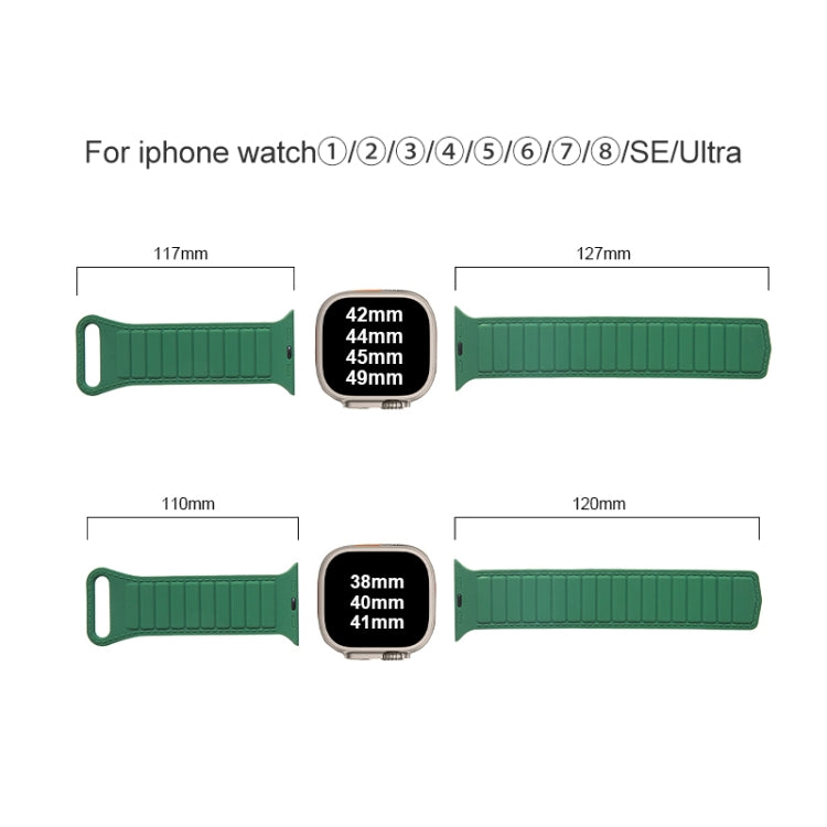 For Apple Watch SE 2022 44mm Loop Magnetic Silicone Watch Band(White Black) - Watch Bands by PMC TechLife | Online Shopping South Africa | PMC TechLife