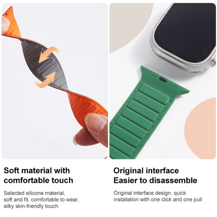 For Apple Watch 5 44mm Loop Magnetic Silicone Watch Band(White Black) - Watch Bands by PMC TechLife | Online Shopping South Africa | PMC TechLife
