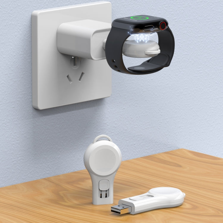 USB Portable Wireless Magnetic Suction Charger(White) - Charger / Holder by PMC TechLife | Online Shopping South Africa | PMC TechLife