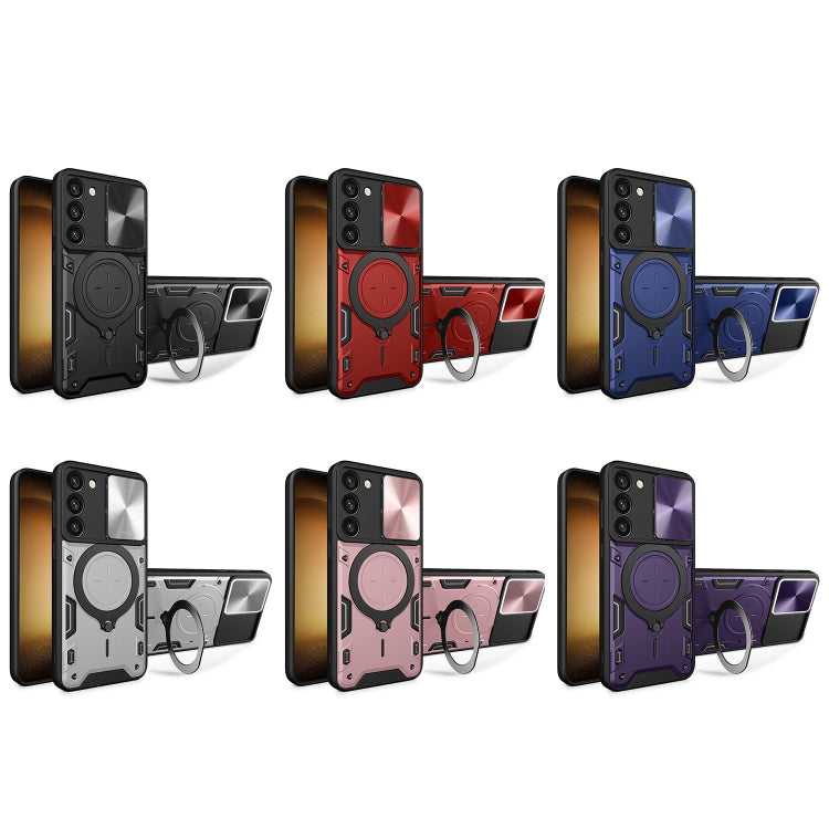 For Samsung Galaxy S23+ 5G CD Texture Sliding Camshield Magnetic Holder Phone Case(Black) - free shipping - PMC TechLife - Order now!