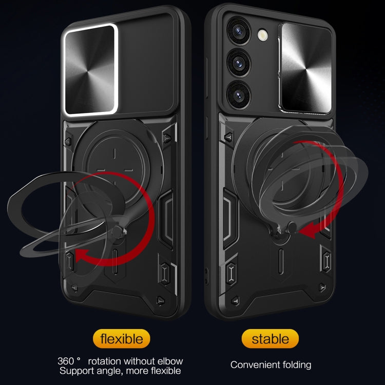 For Samsung Galaxy S23+ 5G CD Texture Sliding Camshield Magnetic Holder Phone Case(Red) - free shipping - PMC TechLife - Order now!