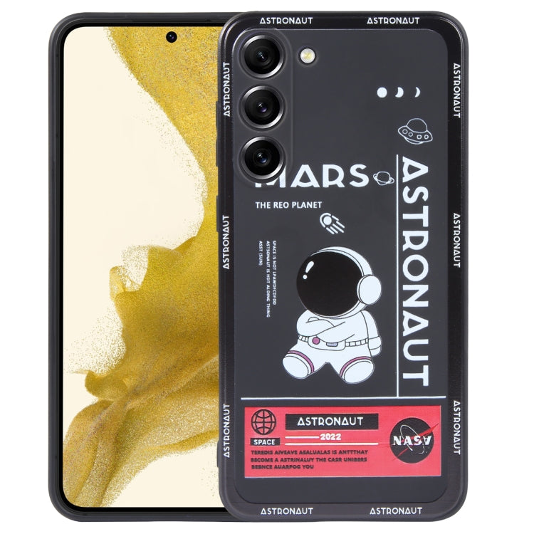 For Samsung Galaxy S21 Ultra 5G Astronaut Pattern Silicone Straight Edge Phone Case(Mars Astronaut-Black) - free shipping - PMC TechLife - Order now!
