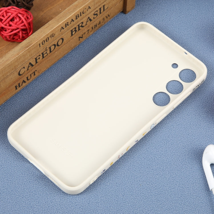 For Samsung Galaxy S21 Ultra 5G Astronaut Pattern Silicone Straight Edge Phone Case(Planet Landing-White) - free shipping - PMC TechLife - Order now!
