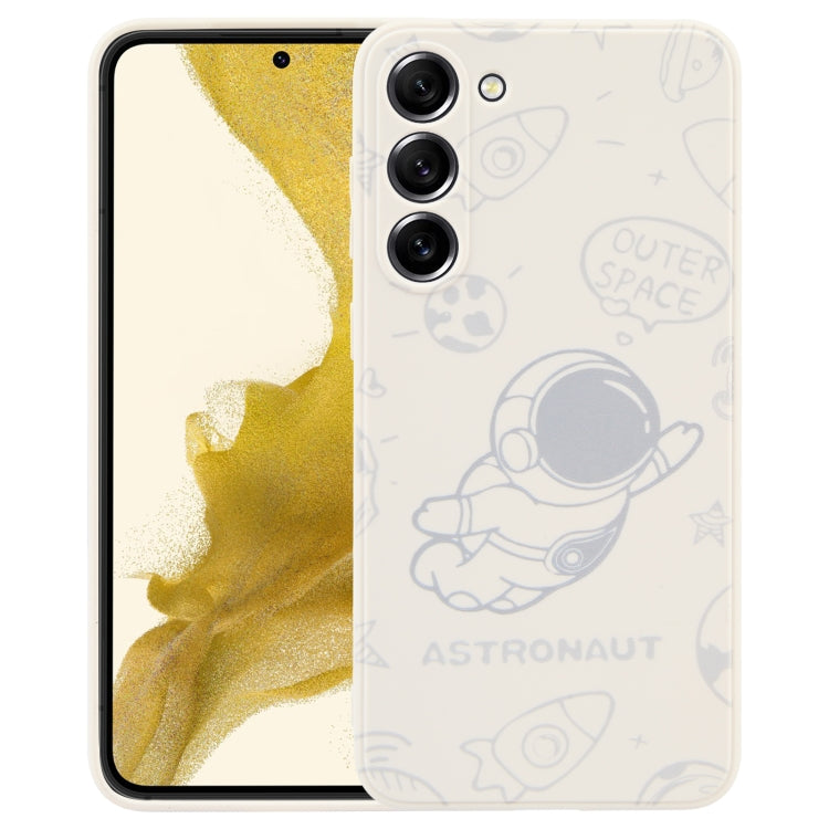 For Samsung Galaxy S10 Astronaut Pattern Silicone Straight Edge Phone Case(Flying Astronaut-White) - free shipping - PMC TechLife - Order now!