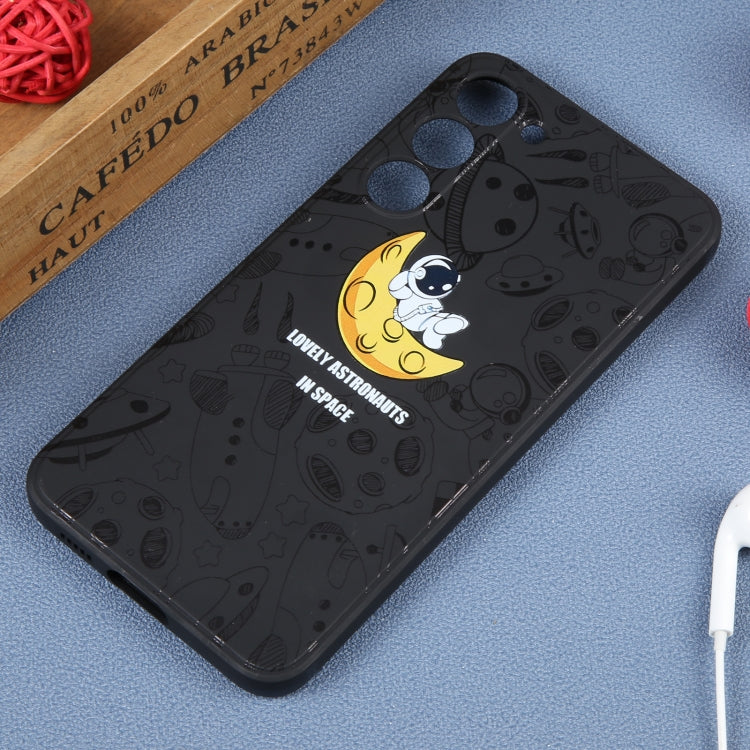 For Samsung Galaxy A72 5G / 4G Astronaut Pattern Silicone Straight Edge Phone Case(Lovely Astronaut-Black) - free shipping - PMC TechLife - Order now!