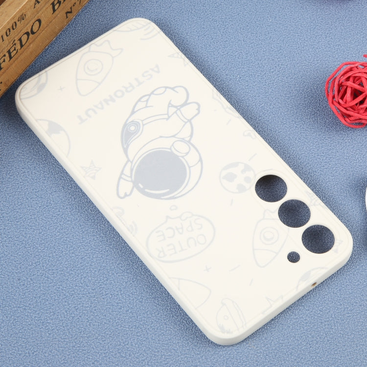 For Samsung Galaxy A71 Astronaut Pattern Silicone Straight Edge Phone Case(Flying Astronaut-White) - free shipping - PMC TechLife - Order now!