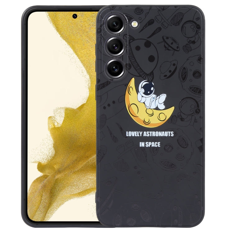 For Samsung Galaxy A51 Astronaut Pattern Silicone Straight Edge Phone Case(Lovely Astronaut-Black) - free shipping - PMC TechLife - Order now!