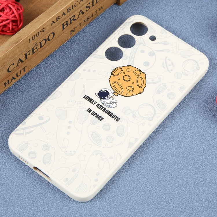 For Samsung Galaxy A51 Astronaut Pattern Silicone Straight Edge Phone Case(Lovely Astronaut-White) - free shipping - PMC TechLife - Order now!