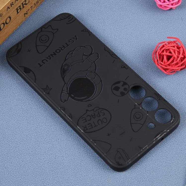 For Samsung Galaxy A13 5G / 4G Astronaut Pattern Silicone Straight Edge Phone Case(Flying Astronaut-Black) - free shipping - PMC TechLife - Order now!