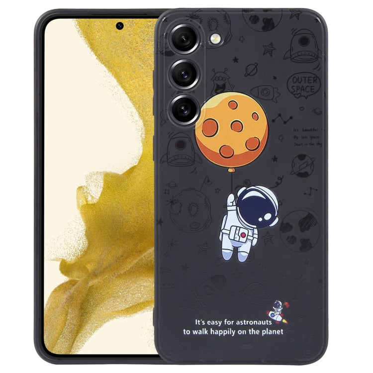 For Samsung Galaxy A03s EU Astronaut Pattern Silicone Straight Edge Phone Case(Planet Landing-Black) - free shipping - PMC TechLife - Order now!