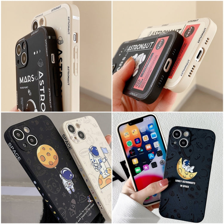 For Samsung Galaxy A50 Astronaut Pattern Silicone Straight Edge Phone Case(Mars Astronaut-White) - free shipping - PMC TechLife - Order now!