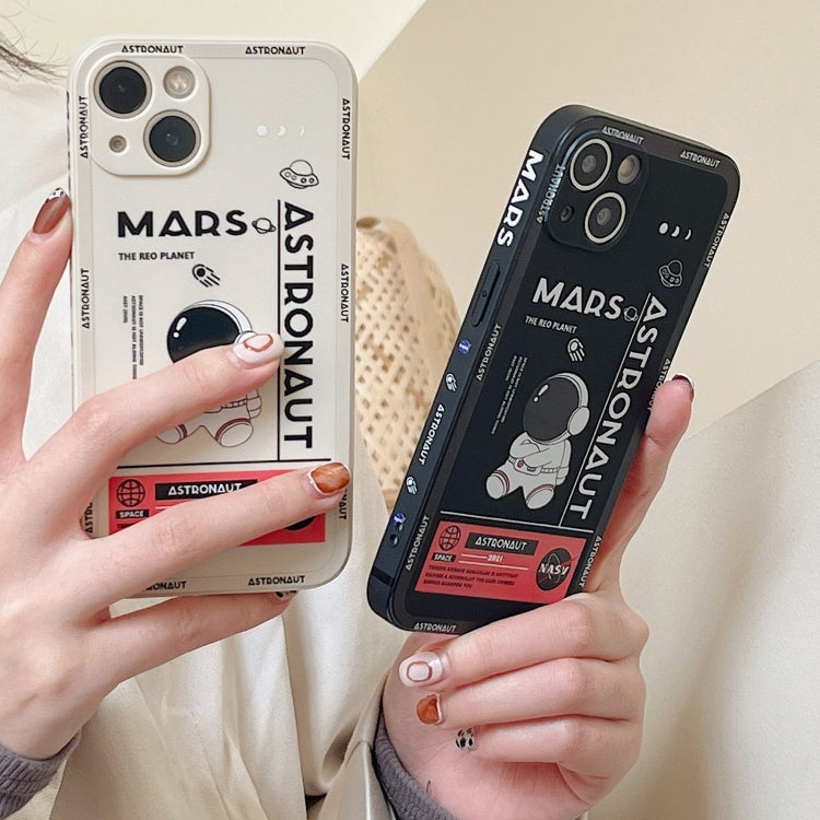 For Samsung Galaxy A20 / A30 Astronaut Pattern Silicone Straight Edge Phone Case(Lovely Astronaut-Black) - free shipping - PMC TechLife - Order now!