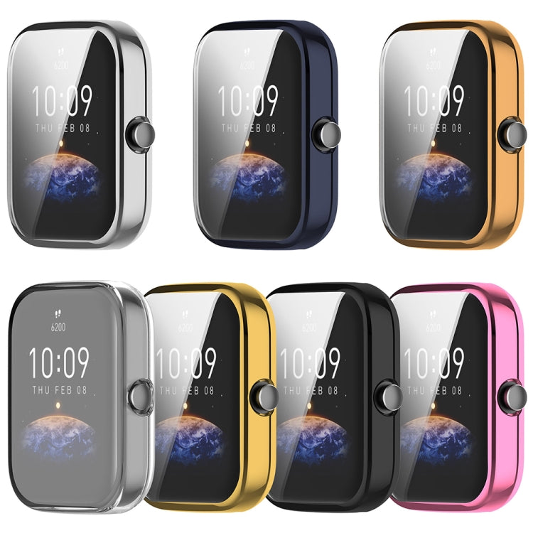 For Amazfit Bip 3 / Bip 3 Pro Universal Full Coverage TPU Electroplating Watch Protective Case(Rose Gold) - Watch Cases by PMC TechLife | Online Shopping South Africa | PMC TechLife