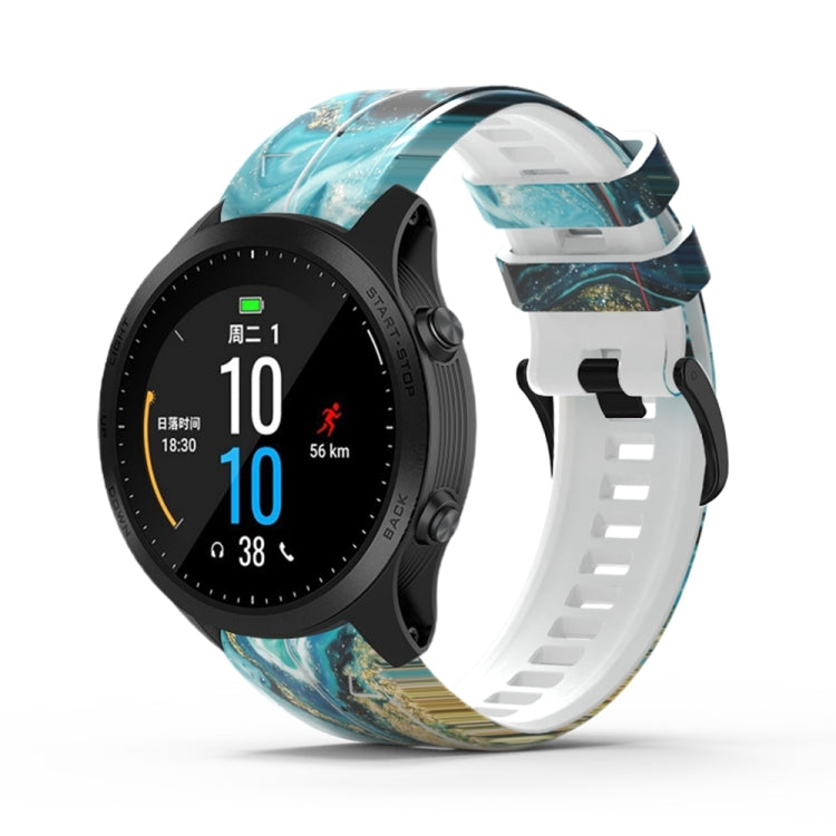 For Garmin Forerunner 965 / 955 / 945 / 935 Printing Quick Release Silicone Watch Band(Marble) - Watch Bands by PMC TechLife | Online Shopping South Africa | PMC TechLife