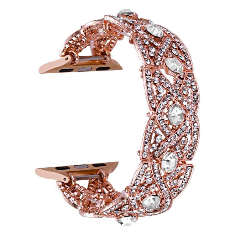 Diamonds Twist Metal Watch Band For Apple Watch Ultra 49mm(Rose Gold White) - Watch Bands by PMC TechLife | Online Shopping South Africa | PMC TechLife