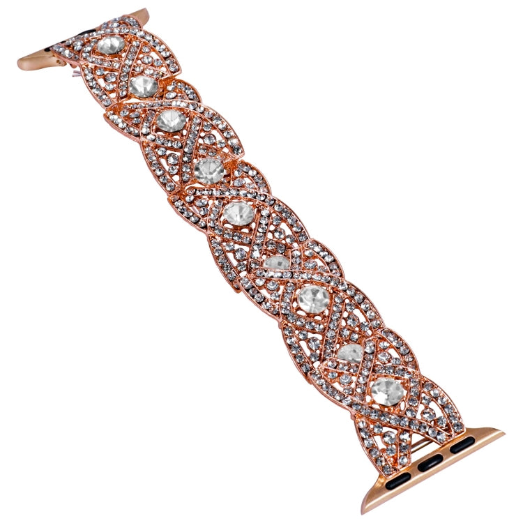 Diamonds Twist Metal Watch Band For Apple Watch Ultra 49mm(Rose Gold White) - Watch Bands by PMC TechLife | Online Shopping South Africa | PMC TechLife