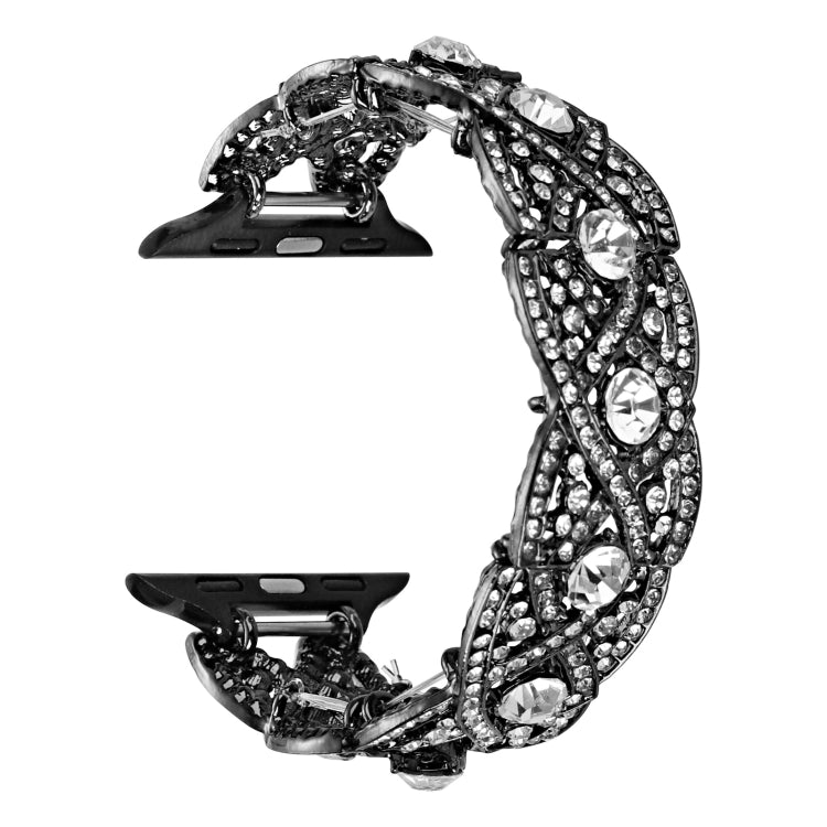 Diamonds Twist Metal Watch Band For Apple Watch 7 41mm(Black) - Watch Bands by PMC TechLife | Online Shopping South Africa | PMC TechLife