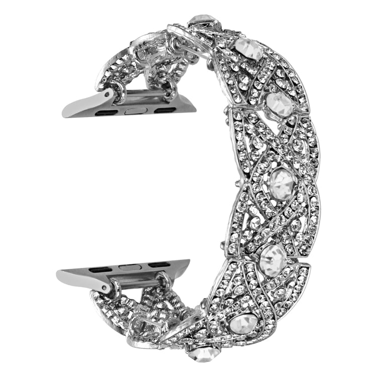 Diamonds Twist Metal Watch Band For Apple Watch SE 2022 44mm(Silver) - Watch Bands by PMC TechLife | Online Shopping South Africa | PMC TechLife