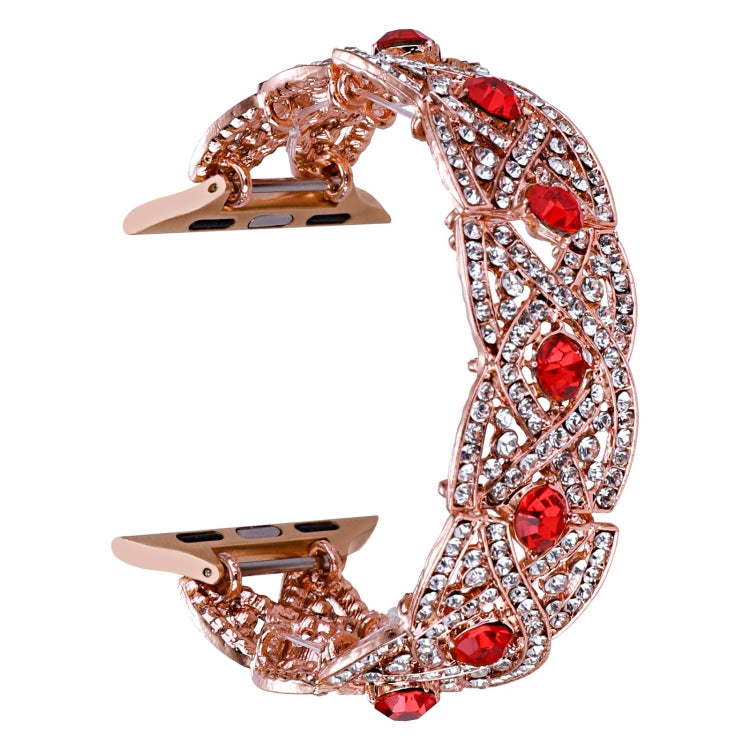 Diamonds Twist Metal Watch Band For Apple Watch 6 44mm(Rose Gold Red) - Watch Bands by PMC TechLife | Online Shopping South Africa | PMC TechLife