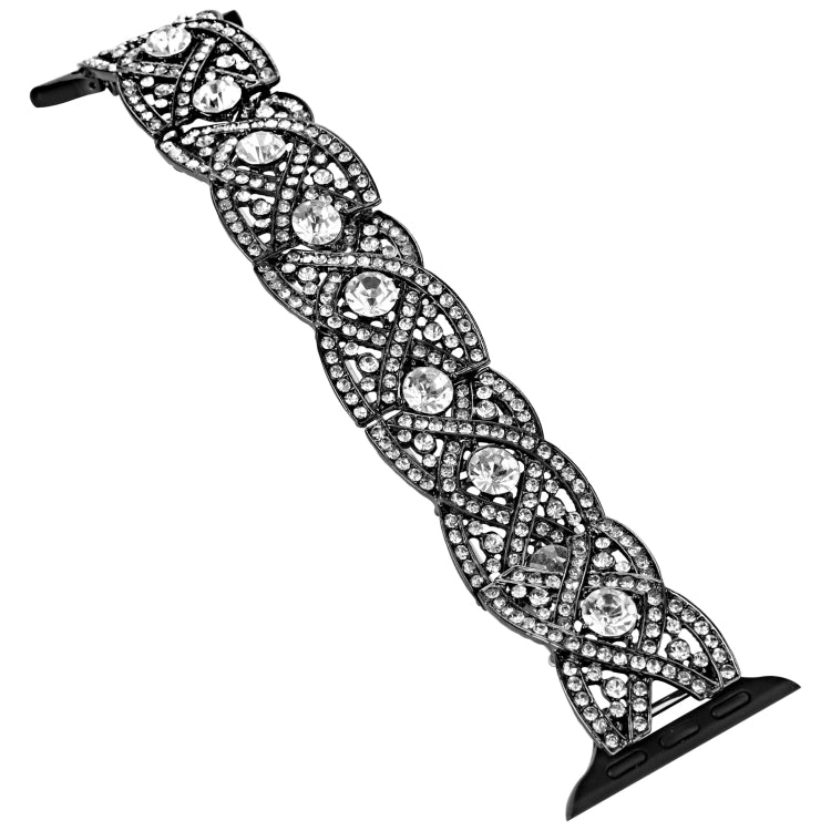 Diamonds Twist Metal Watch Band For Apple Watch 4 40mm(Black) - Watch Bands by PMC TechLife | Online Shopping South Africa | PMC TechLife