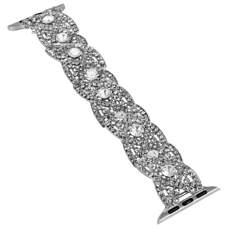 Diamonds Twist Metal Watch Band For Apple Watch 2 42mm(Silver) - Watch Bands by PMC TechLife | Online Shopping South Africa | PMC TechLife