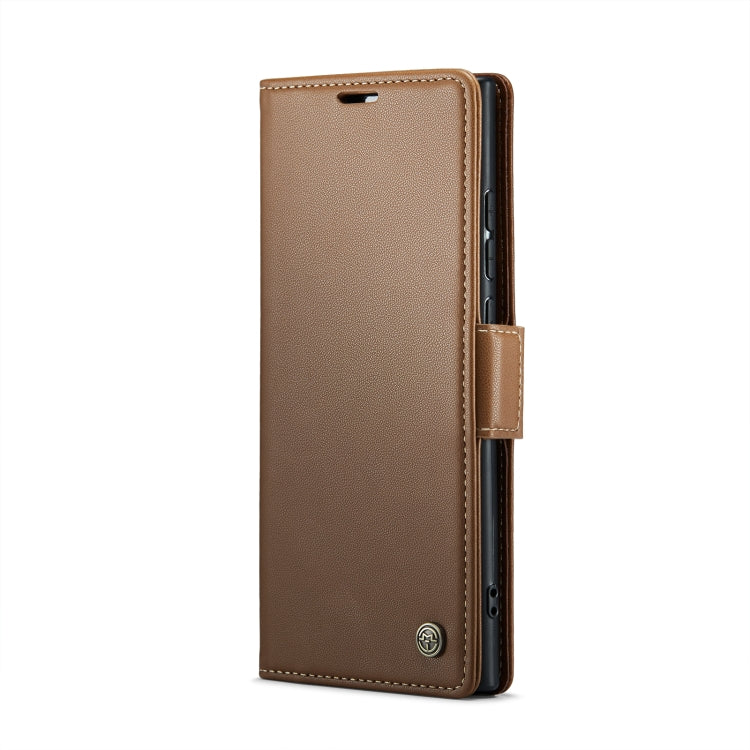 For Samsung Galaxy Note20 Ultra CaseMe 023 Butterfly Buckle Litchi Texture RFID Anti-theft Leather Phone Case(Brown) - free shipping - PMC TechLife - Order now!