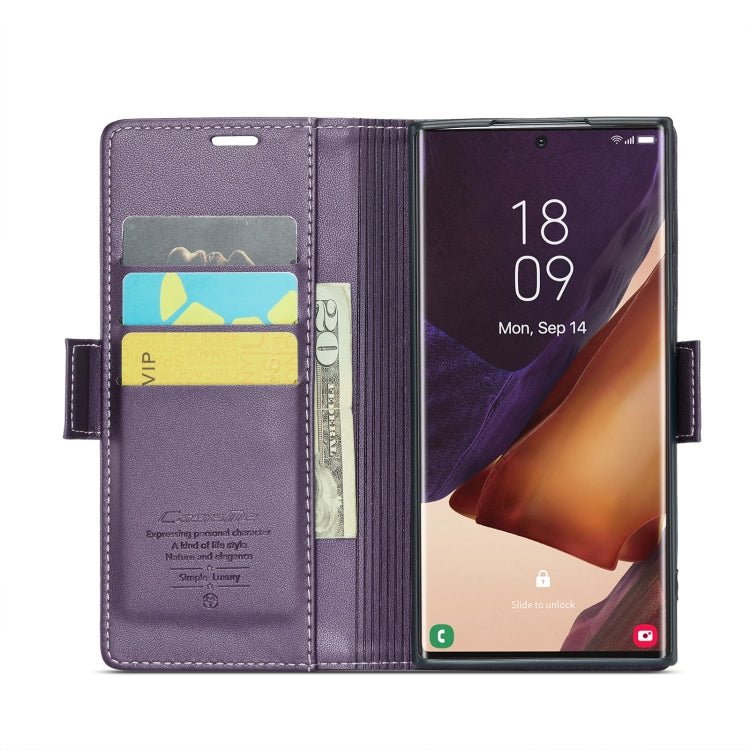 For Samsung Galaxy Note20 Ultra CaseMe 023 Butterfly Buckle Litchi Texture RFID Anti-theft Leather Phone Case(Pearly Purple) - free shipping - PMC TechLife - Order now!