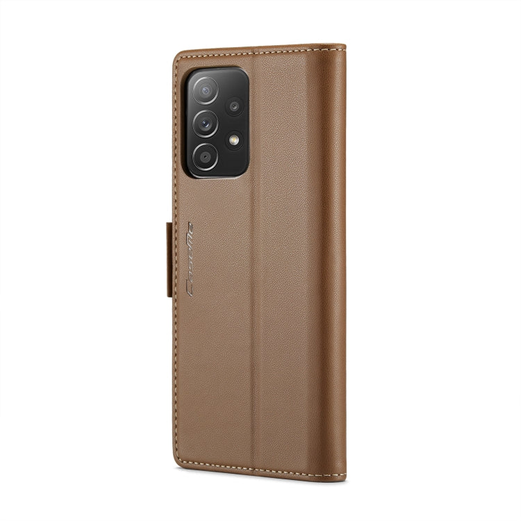 For Samsung Galaxy A52/A52s 5G CaseMe 023 Butterfly Buckle Litchi Texture RFID Anti-theft Leather Phone Case(Brown) - free shipping - PMC TechLife - Order now!